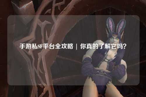 手游私SF平台全攻略 | 你真的了解它吗？