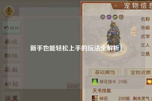 新手也能轻松上手的玩法全解析！