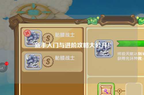 新手入门与进阶攻略大公开！