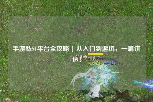手游私SF平台全攻略 | 从入门到避坑,一篇讲透!